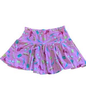 Classic Blues by Wrangler Girls S Pink Print Knit Mini Skirt Vintage Y2K